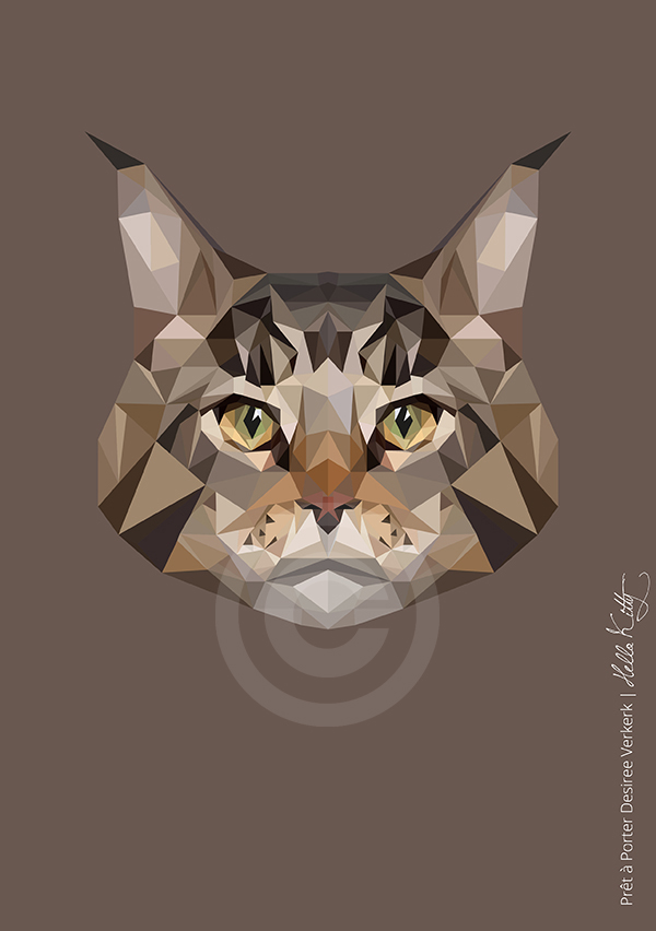 illustration geometric cat Verkerk